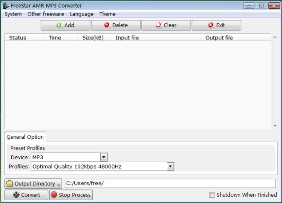 Windows 7 Free AMR MP3 Converter 1.0.8 full