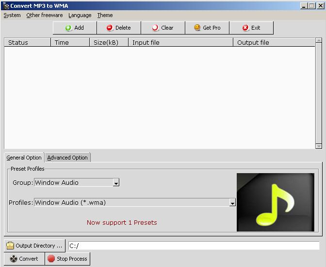 Convert MP3 to WMA easily.