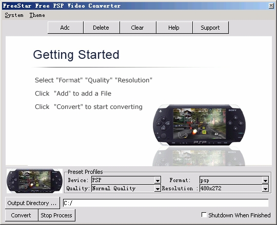 Free PSP Video Converter screenshot