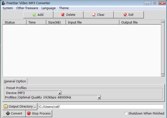 Free Video MP3 Converter Freeware screenshot