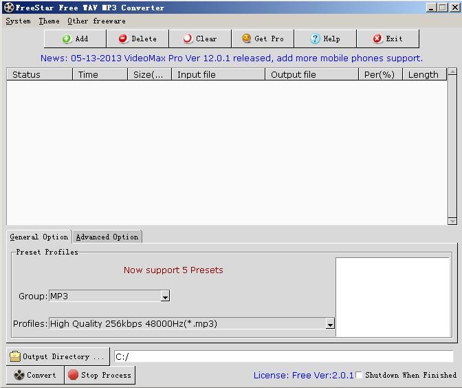 FreeStar Free WAV MP3 Converter screenshot FreeStar Free WAV MP3 Converter screenshot